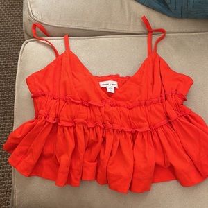 Urban outfitters silence + noise crop orange tank with open back